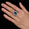 GRS Certified 7.15 Carat Vivid Blue Sapphire & Diamond 18K Ring