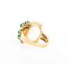 GRS Certified No Heat 12.61 Carat Oval Yellow Sapphire & Emerald Floral Ring