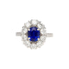 Gubelin Certified Vintage 1.88 Carat No Heat Oval Cut Blue Sapphire Retro Era Ring