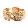 Heavy Vintage Diamond 5-Link 14K Gold Nugget Bracelet