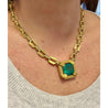 Henry Dunay 19.48 carat Colombian Emerald Necklace in 18k Yellow Gold