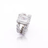 IGI Cert. 10.05 Carat Emerald Cut Lab Grown Diamond Platinum Split Open Ring