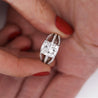 IGI Cert. 4.04 Carat Cushion Lab Grown Diamond Triple Band Engagement Ring