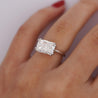 IGI Cert. 4.25 Carat Radiant Cut Lab Grown Diamond East West Engagement Ring