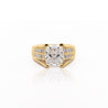 IGI Cert. 4.5 Carat Cushion Lab Grown Diamond 18K Gold Ring