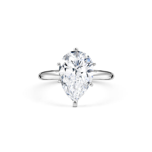 IGI Certified 3.01 Carat Pear Shape Lab Grown Diamond Solitaire Engagement Ring in 14k White Gold