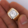 IGI Certified 3.83 Carat G/VS1 Lab Grown Diamond 18K Gold Matte Mens Ring