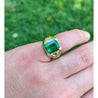 Julius Cohen Signed AGL Certified 5.40 carat Emerald Minor Oil 18k Gold Ring