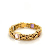 Multi Gem Byzantine Chain Bracelet and Necklace Set in 18k Gold