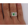 Natural 1.78 Carat Emerald and Diamond 18K Gold Mens Ring