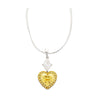 Natural GIA Certified 2.02 Carat Fancy Yellow Diamond Heart Platinum Necklace