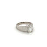 Oval Cut Lab Grown Diamond Wide Band 14K White Gold Ring