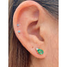 Oval Cut Natural Emerald Stud Earrings in 18k Solid Gold