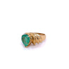 Pear Shape Colombian Emerald and Diamond Ring in 14k Yellow Gold