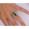 Platinum 3.19 Carat Indicolite Tourmaline & Diamond Vintage Filigree Ring Size 6