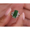 Platinum 3.19 Carat Indicolite Tourmaline & Diamond Vintage Filigree Ring Size 6