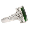 Platinum 3.19 Carat Indicolite Tourmaline & Diamond Vintage Filigree Ring Size 6