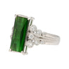Platinum 3.19 Carat Indicolite Tourmaline & Diamond Vintage Filigree Ring Size 6