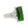 Platinum 3.19 Carat Indicolite Tourmaline & Diamond Vintage Filigree Ring Size 6