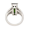 Platinum 3.19 Carat Indicolite Tourmaline & Diamond Vintage Filigree Ring Size 6