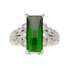 Platin 3,19 Karat Indigolith-Turmalin & Diamant Vintage Filigran Ring Größe 6