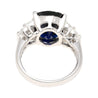 Platinum 7.52 Carat Cushion Cut Blue Sapphire and Diamond Engagement Ring