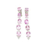 Platinum Set Color Changing Natural Pink Padparadscha Sapphire Dangle Earrings