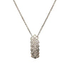 Princess Cut Cluster Pendant Drop Necklace in 18K White Gold