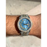 Rolex Tiffany Blue Fully Iced Out Diamond Datejust Watch