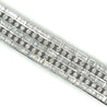 Unisex 18k Solid White Gold Baguette and Round Cut Natural Diamond 5-Row Multi Link Bracelet