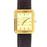 Unisex Tiffany & Co. Rectangular 18k Gold Watch with Leather Strap