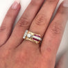 Vintage 14k Gold Retro Style Old Euro Cut Diamond and Baguette Cut Ruby Ring