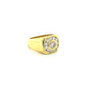 Vintage 1.5 Carat TW Bezel and Channel Set Natural Diamond Mens Ring in 18K Gold