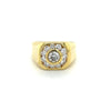 Vintage 1.5 قيراط TW Bezel و Channel Set Natural Diamond Mens Ring في 18K Gold