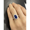 Vintage 2.38 Carat No Heat Oval Blue Sapphire & Milgrain Finish Diamond Ring