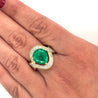 Vintage 5 Carat Pear Cut Emerald Crossover Double Split Shank 14K Gold Ring