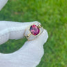 Vintage 6 Carat Pinkish Red Oval Cut Tourmaline Bezel Set Unisex Ring in 18K Yellow Gold