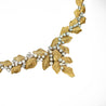 Vintage 7.3 Carat Diamond 18K Gold Textured Floral Leaf Chandelier Necklace
