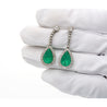 Vintage Art Deco AGL Cert. 10 Carat Colombian Emerald Pear Drop Platinum Earrings