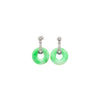 Vintage Art Deco Jadeite Jade, Diamond & Sapphire Drop Earrings in 14K