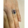 Vintage Art Deco Platinum 1.21 Carat Pink Ruby and Blue Sapphire Ring