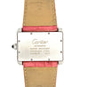 Vintage Cartier Divan 2612 Ladies Wrist Watch W/ Pink Leather Strap