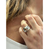 Vintage Cartier Nouvelle Vogue 750 White Gold Dome Ring Circa 1997