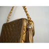 Vintage Chanel Quilted Bronze Lambskin Charm CC 24K Tassel 1992 Handbag Purse