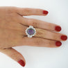 Vintage GIA Certified Black Opal Mixed Cut Diamond Halo 14K Cocktail Ring