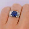 Vintage GRS Certified 2.47 Carat Royal Blue Sapphire & Diamond Platinum Ring