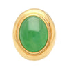 Vintage Grade A Jadeit Jade Gump's San Francisco Bezel Set Ring in 18K Gold