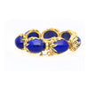 Vintage Retro-Ära 2,50 CTTW Blaues Lapislazuli-Armband in floraler 18K Gelbgoldfassung