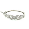 Vintage Retro Old European Cut Diamond Bangle with Filigree and Milgrain Finish in 14K White Gold