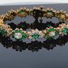 16.4 Carat Emerald & Diamond Vintage Cluster Link Bracelet